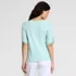 Women's Elbow Sleeve Slub Lace Trim T-Shirt, Back