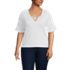 Women's Plus Size Elbow Sleeve Slub Lace Trim T-Shirt, Front