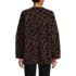Women's Fuzzy Jacquard Cardigan Jacket Sweater, Back