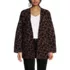 Women's Fuzzy Jacquard Cardigan Jacket Sweater, Front