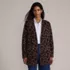 Women's Fuzzy Jacquard Cardigan Jacket Sweater, Front
