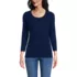 Women's 3/4 Sleeve Variegated Micro Rib Henley, Front