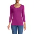 Women's 3/4 Sleeve Variegated Micro Rib Henley, Front