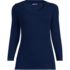 Women's 3/4 Sleeve Variegated Micro Rib Henley, Front