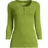 Women's Plus Size 3/4 Sleeve Variegated Micro Rib Henley, Front