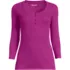 Women's 3/4 Sleeve Variegated Micro Rib Henley, Front