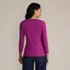 Women's 3/4 Sleeve Variegated Micro Rib Henley, Back