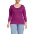 Women's Plus Size 3/4 Sleeve Variegated Micro Rib Henley, Front
