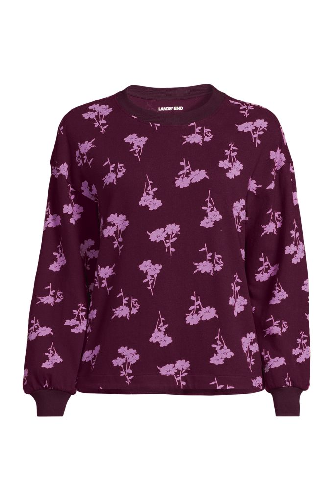 Lands' End Women's Plus Size Long Sleeve Mariner Jersey T-shirt In Purple