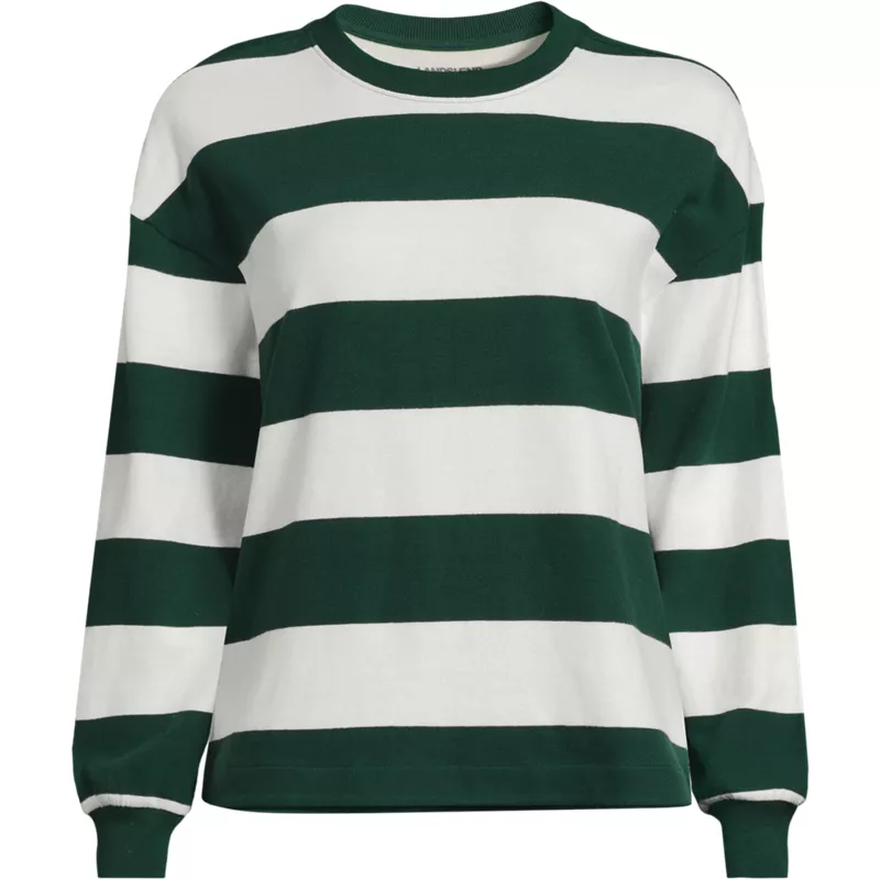 Women's Plus Size Long Sleeve Mariner Jersey T-Shirt, Front