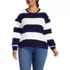 Women's Plus Size Long Sleeve Mariner Jersey T-Shirt, Front