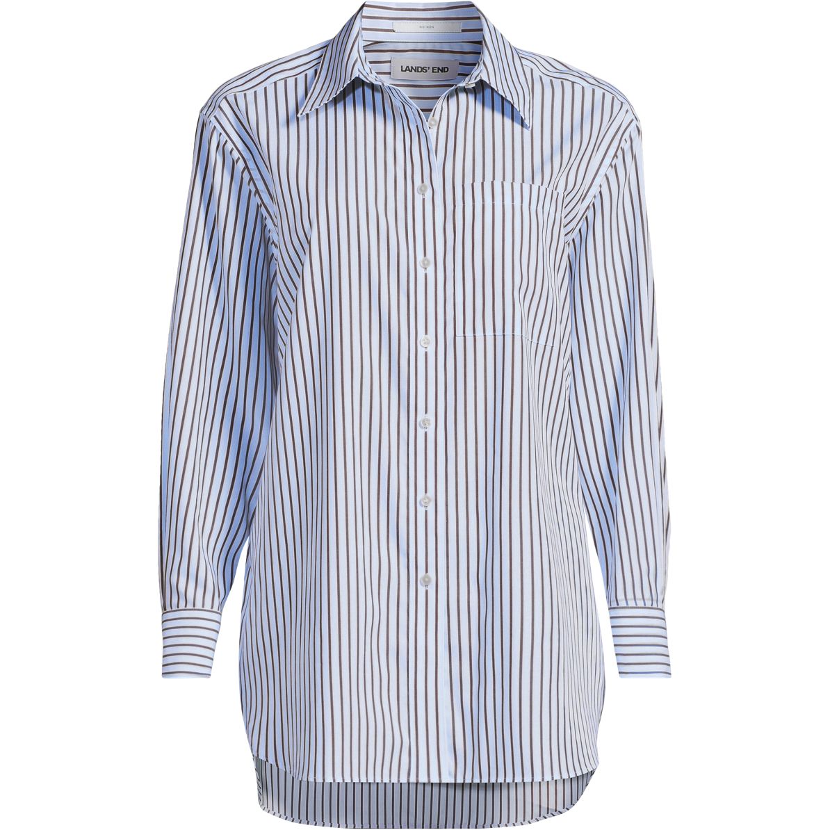 Women's Oversized No Iron Tunic with Statement Collar Shirt