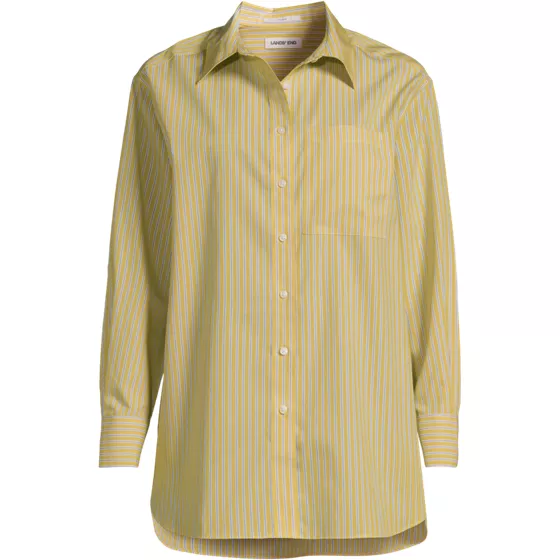 Women's Oversized No Iron Tunic with Statement Collar Shirt - primary