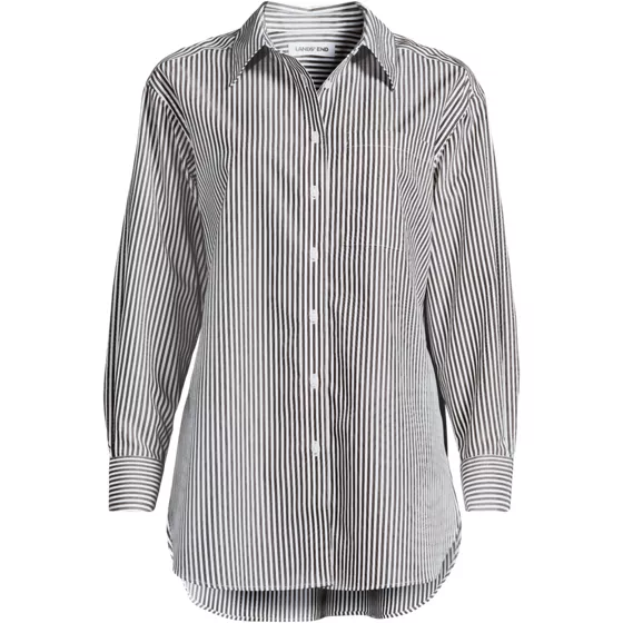 Women's Oversized No Iron Tunic with Statement Collar Shirt - primary