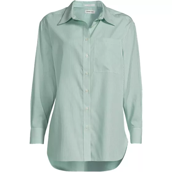 Women's Oversized No Iron Tunic with Statement Collar Shirt - primary