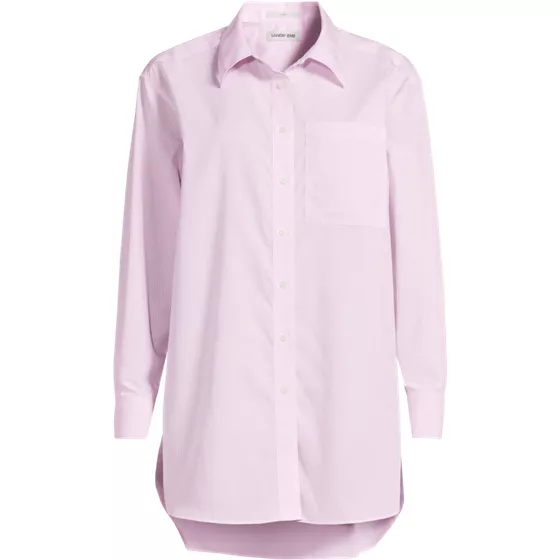 Women's Oversized No Iron Tunic with Statement Collar Shirt - primary