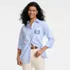 Women's Oversized No Iron Tunic with Statement Collar Shirt, alternative image