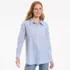 Women's Oversized No Iron Tunic with Statement Collar Shirt, Front
