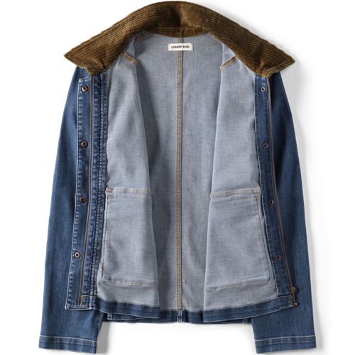 Women's Corduroy Collared Denim Jacket, alternative image