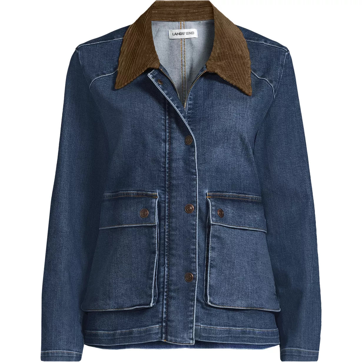 Women's Corduroy Collared Denim Jacket