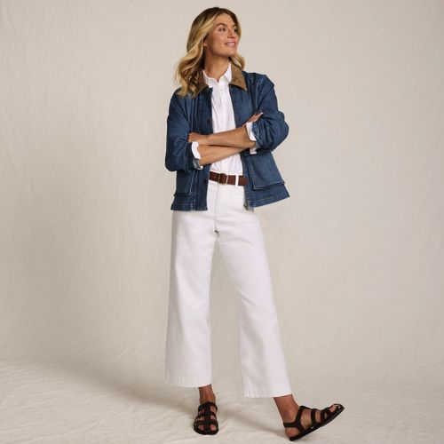 Women's Corduroy Collared Denim Jacket | Lands' End