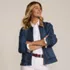 Women's Corduroy Collared Denim Jacket, alternative image