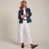 Women's Corduroy Collared Denim Jacket, alternative image