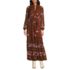 Women's Chiffon Tiered Long Sleeve Maxi Dress, Front