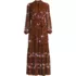Women's Chiffon Tiered Long Sleeve Maxi Dress, Front