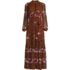 Women's Chiffon Tiered Long Sleeve Maxi Dress, Front