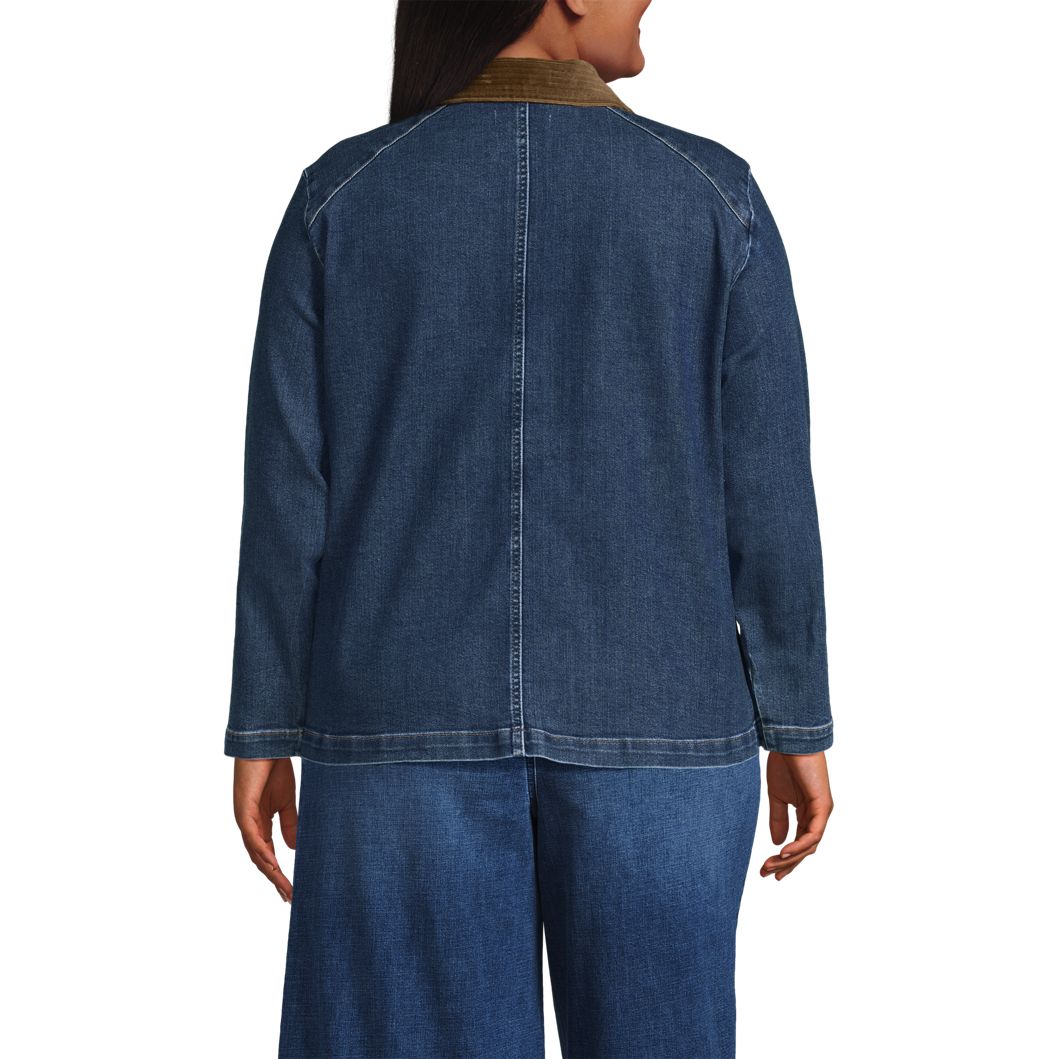 Women's Corduroy Collared Denim Jacket