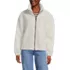 Women's Faux Shearling Zip Front Fleece Jacket, Front