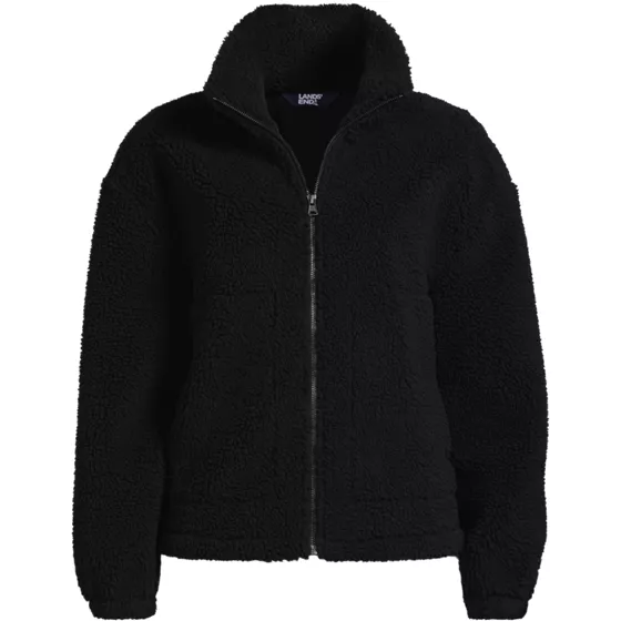 Women's Faux Shearling Zip Front Fleece Jacket - primary