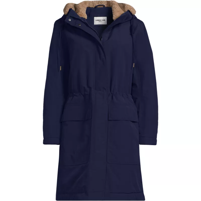 Women's Plus Size Squall Waterproof Sherpa Lined Hood Parka, Front