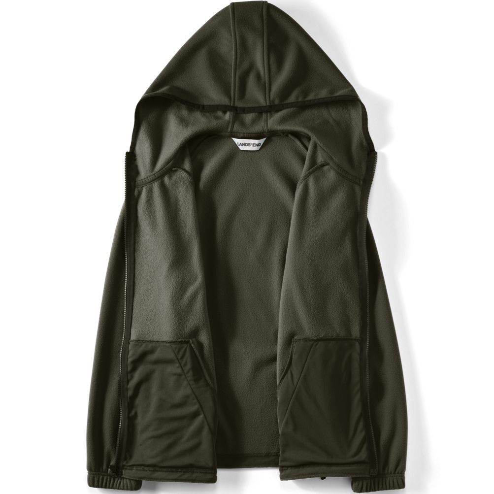 Lands' End グリーン フーディー XL Women's Anyweather RainDefense Fleece Full Zip Jacket | Lands' End