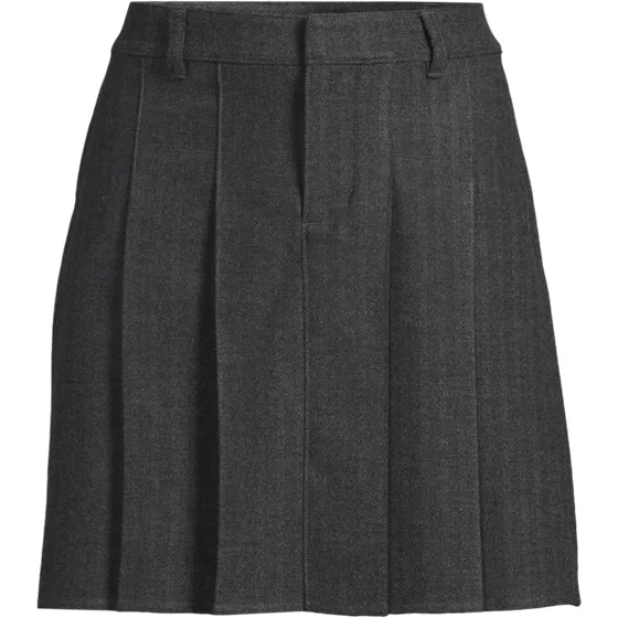 Women's Plus Size Brushed Flannel Pleated Mini Skirt - primary