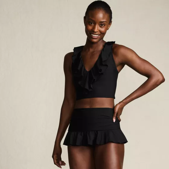 Womens Ruffle Plunge Midkini Top - primary