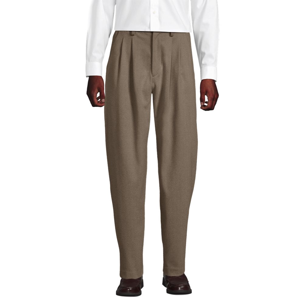 men's relaxed fit pleated dress pants Men's Twin Pleat Tailored Pants - Dark Grey - W34