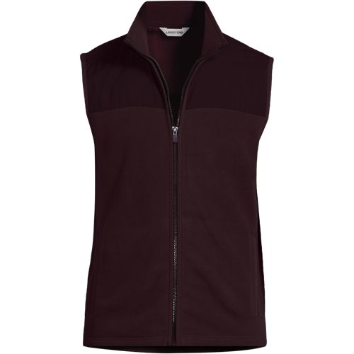 Anyweather Water Repellent Fleece Mixed Media Gilet, Men, size: S, regular, Red, Polyester, by Lands' End