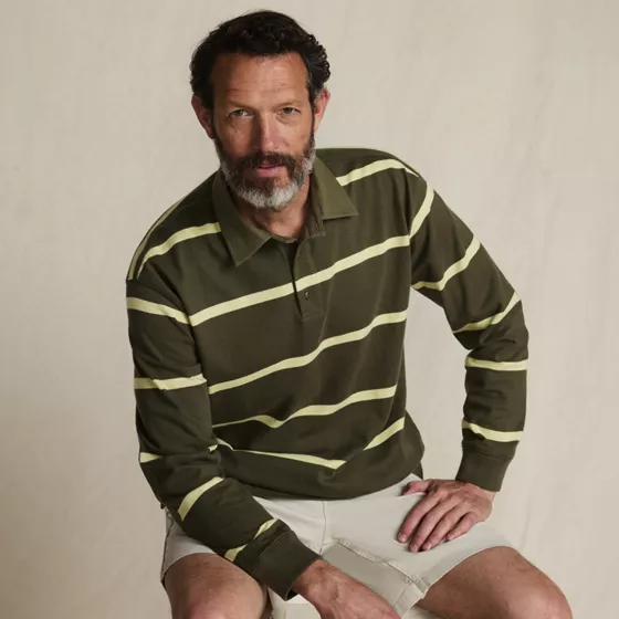 Men's Long Sleeve Rugged Rugby Polo - primary