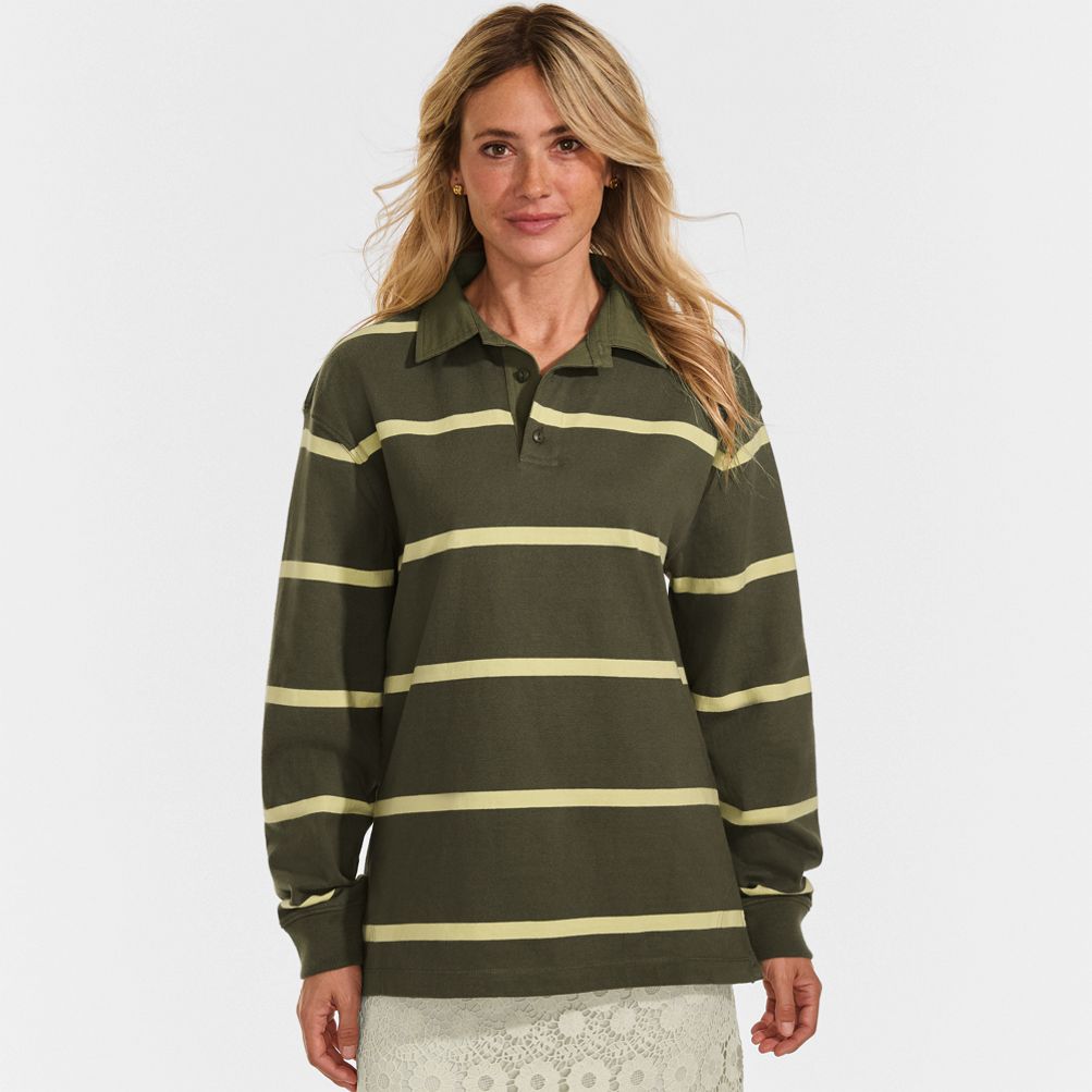 Men's Long Sleeve Rugged Rugby Polo | Lands' End