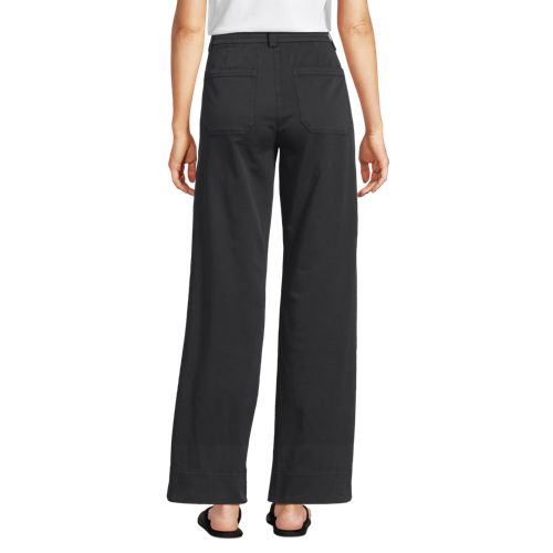  Lands' End Lange Chino-hose Mid Waist, Damen, Größe:34 Regular, Schwarz, Baumwolle/lyocell (viskose)/baumwoll-mischung, By Lands' End 