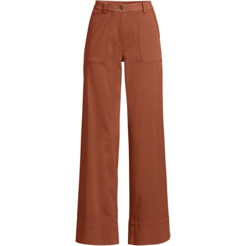  Lands' End Lange Chino-hose Mid Waist, Damen, Größe:34 Regular, Orange, Baumwolle/lyocell (viskose)/baumwoll-mischung, By Lands' End 
