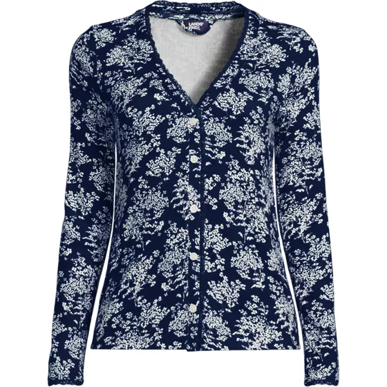 Women's Pointelle Long Sleeve Sleep Cardigan - primary