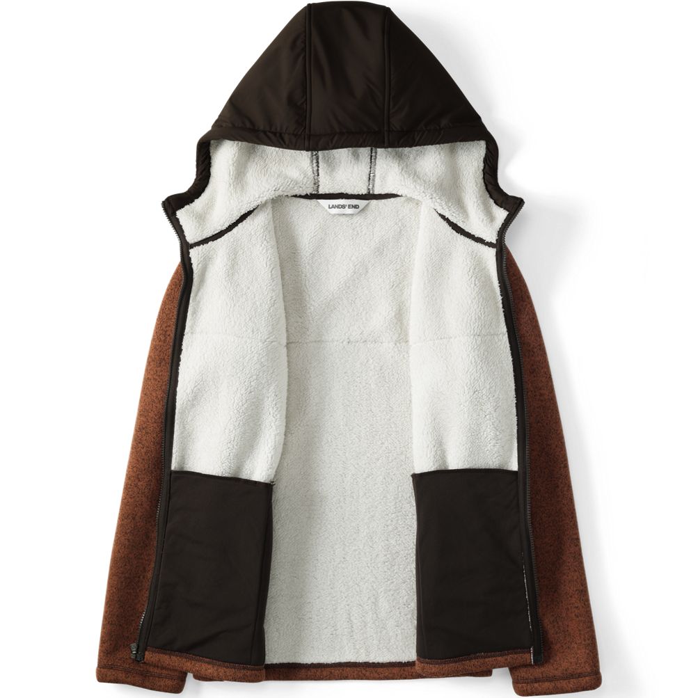 Men's Sweater Fleece Mixed Media Full Zip Jacket | Lands' End