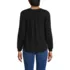 Women's Lightweight Jersey Lace Mix Long Sleeve Pintuck Top, Back