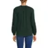 Women's Lightweight Jersey Lace Mix Long Sleeve Pintuck Top, Back