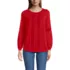 Women's Lightweight Jersey Lace Mix Long Sleeve Pintuck Top, Front