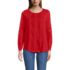 Women's Lightweight Jersey Lace Mix Long Sleeve Pintuck Top, Front