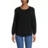 Women's Lightweight Jersey Lace Mix Long Sleeve Pintuck Top, Front